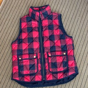 J. Crew Red and Blue Plaid Vest